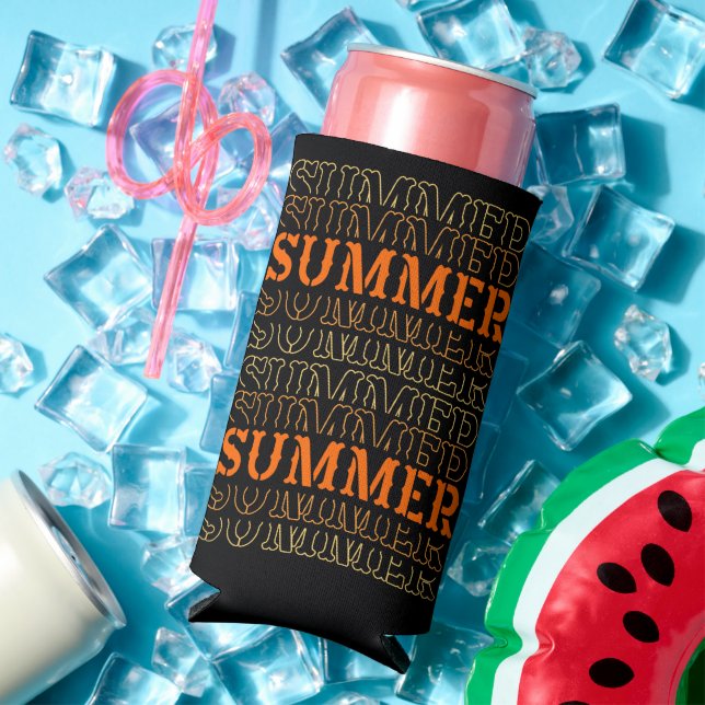Vintage Summertime Drink Seltzer Can Cooler (In Situ Summer)