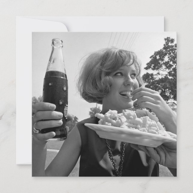 Vintage "Summertime Fun" Flat Note Card (Front)