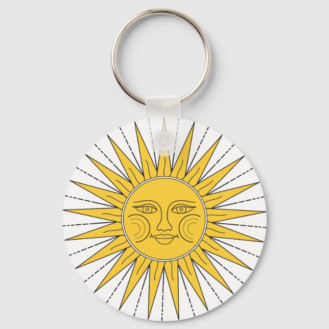 Vintage Sun and Moon  Keychain (Front)