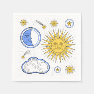 Vintage Sun and Moon Napkin