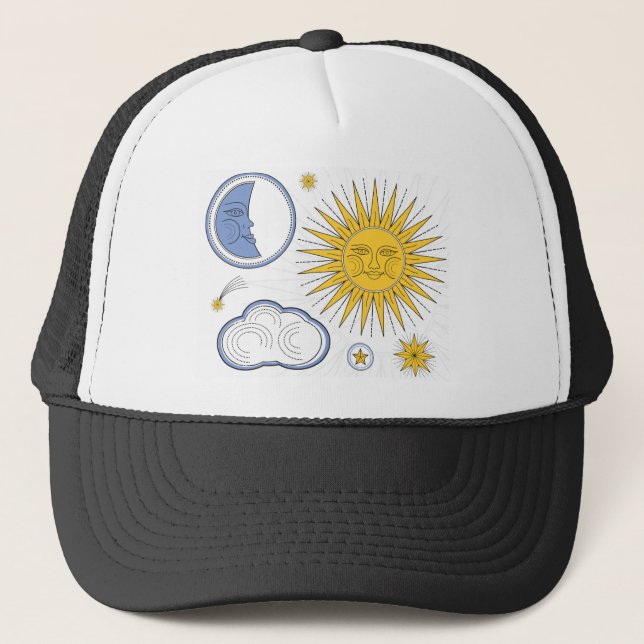 Vintage Sun and Moon Trucker Hat (Front)
