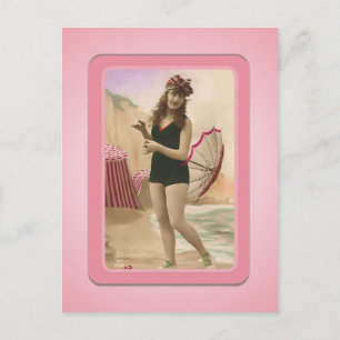 Vintage Sun Bather Beach Babes Postcard