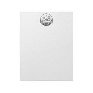 Vintage Sun Moon Stars Ocean Planet Earth Drawing Notepad