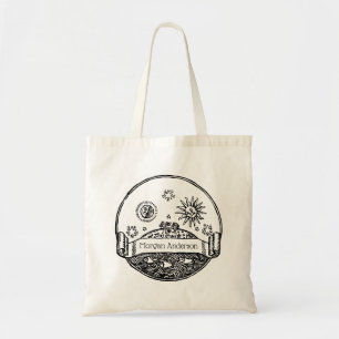 Vintage Sun Moon Stars Ocean Planet Earth Drawing Tote Bag