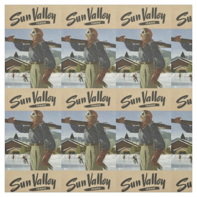 Vintage Sun Valley, Idaho customizable fabric (Swatch)