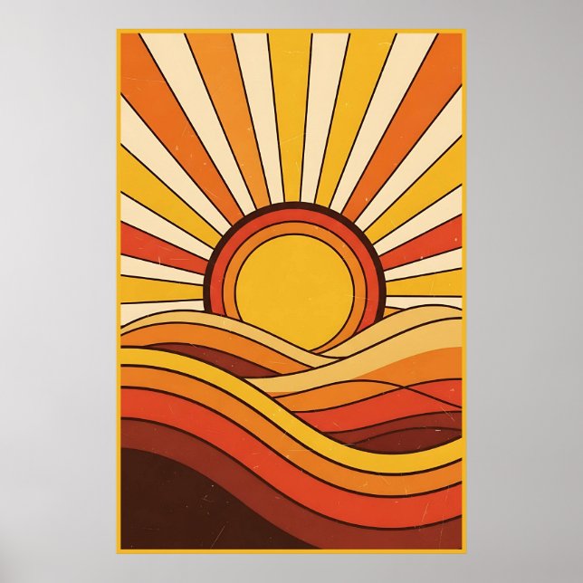 Vintage Sun Warm Tones 70s Poster (Front)