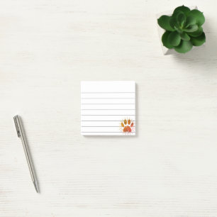Vintage Sunbeam Dog Paw Print Lined 3x3 Custom Post-it Notes