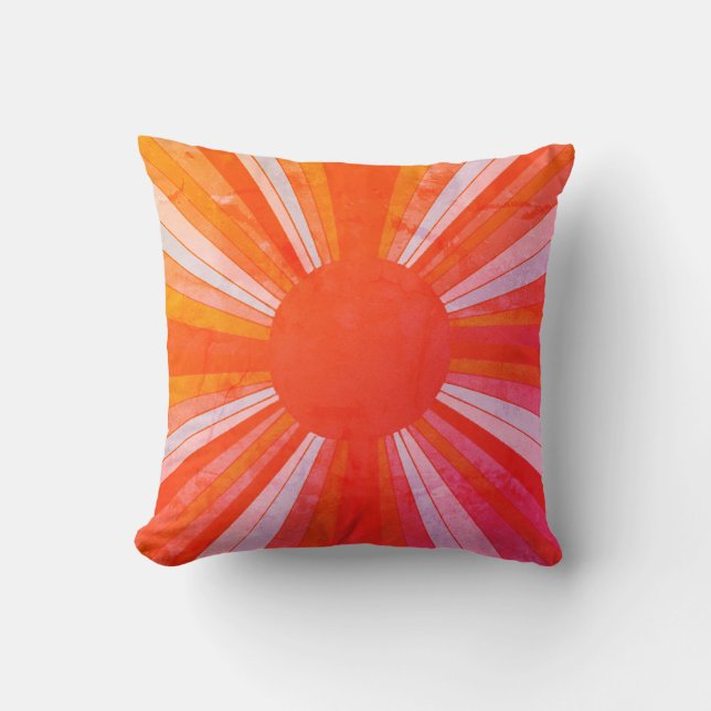 Vintage Sunburst Throw Pillow (Front)