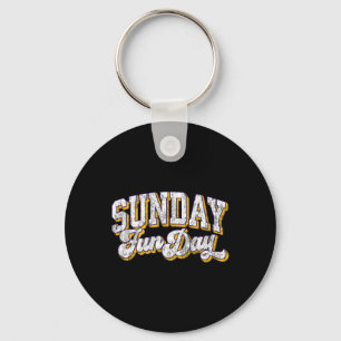 Vintage Sunday Funday Minnesota Football Retro Fun Keychain