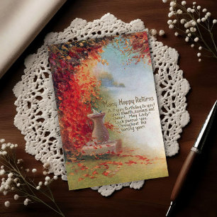 Vintage Sundial 1917 Autumn Garden Birthday Postcard