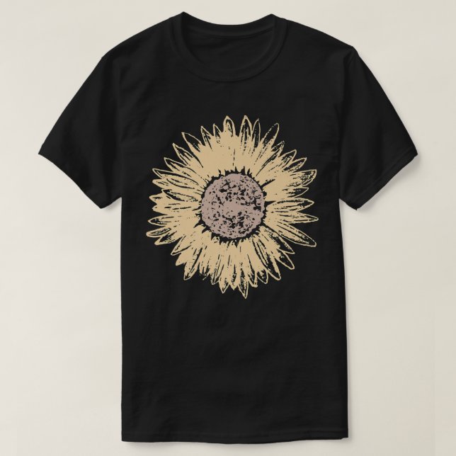 Vintage Sunflower Art Fall Autumn Womens T-Shirt (Design Front)