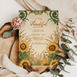 Vintage Sunflower Autumn Gathering Invitation