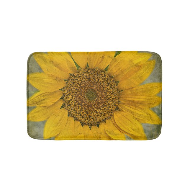 Vintage Sunflower Bath Mat (Front)