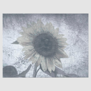 Vintage Sunflower Black And White Yellow Texture Tissue Paper