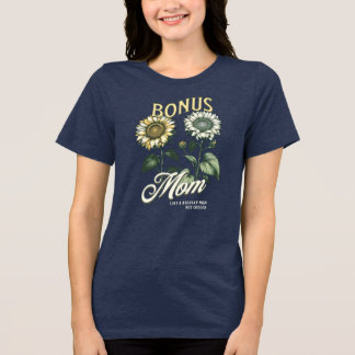 Vintage Sunflower Bonus Mom Stepmom Gift Tri-Blend Shirt