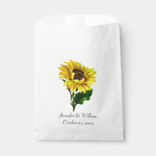 Vintage Sunflower Custom Wedding Favour Bag