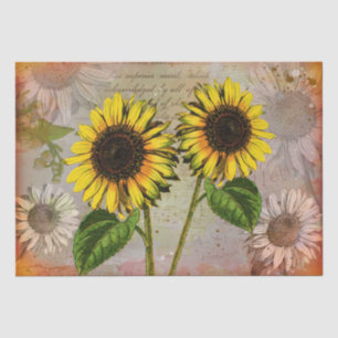 Vintage Sunflower Decoupage Tissue Paper
