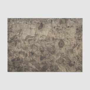 Vintage Sunflower Field Sepia Grunge Texture Tissue Paper