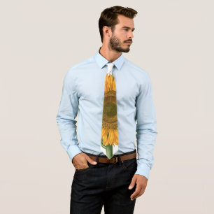 Vintage Sunflower Flower by Basilius Besler Tie