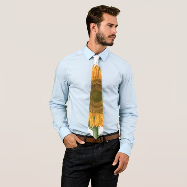 Vintage Sunflower Flower by Basilius Besler Tie (In Situ)