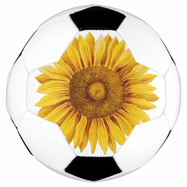Vintage Sunflower Happy Flower Soccer Ball (Front)