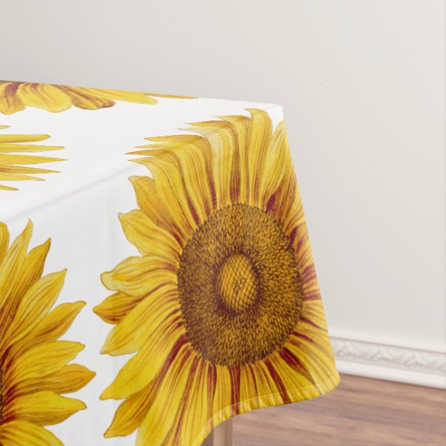 Vintage Sunflower Happy Flower Tablecloth (In Situ)