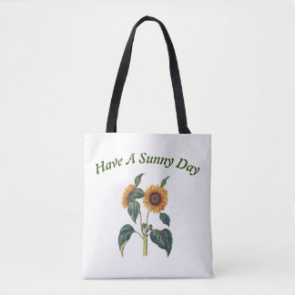 Vintage Sunflower 'Have a Sunny Day' Tote Bag