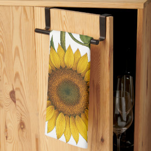 Vintage Sunflower Kitchen Towel