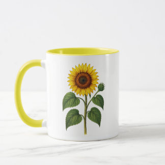 Vintage Sunflower mug w/ yellow handle, inside