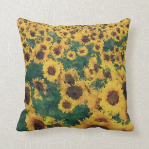 Vintage Sunflower painting art - Pillow