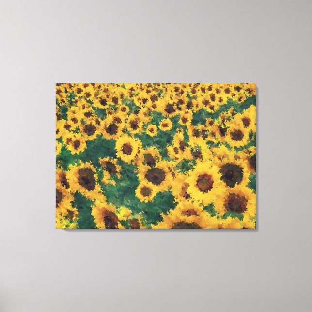 Vintage Sunflower painting art - Wrapped canvas (Front)