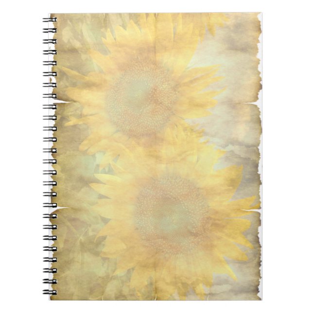 Vintage Sunflower Paper Notebook (Front)