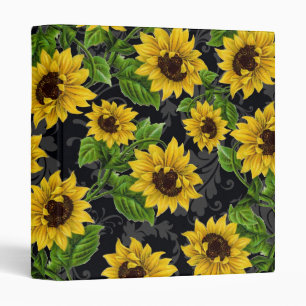 Vintage sunflower pattern binder
