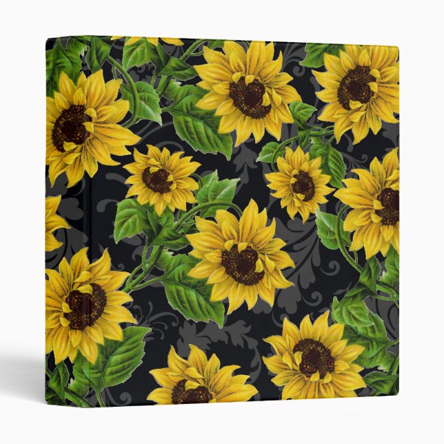 Vintage sunflower pattern binder (Front/Spine)