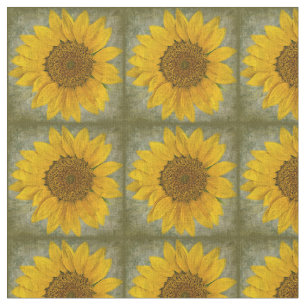 Vintage Sunflower Pattern Fabric