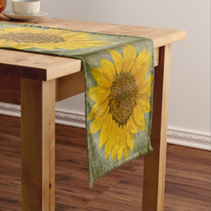 Vintage Sunflower Pattern Table Runner