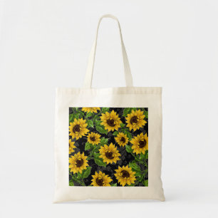 Vintage sunflower pattern tote bag