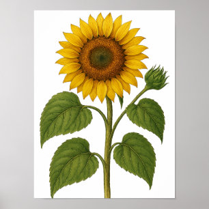 Vintage Sunflower Poster