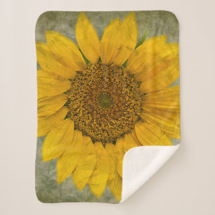 Vintage Sunflower Sherpa Blanket