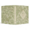 Vintage Sunflower Toile Sage Green Recipe Binder