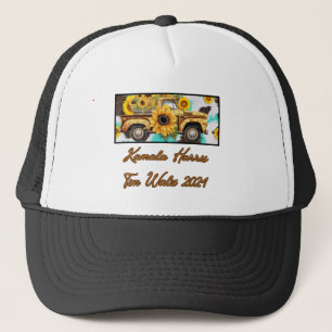 Vintage Sunflower Trucker. Harris - Walz 2024 Trucker Hat