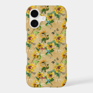 Vintage Sunflowers and Dragonflies