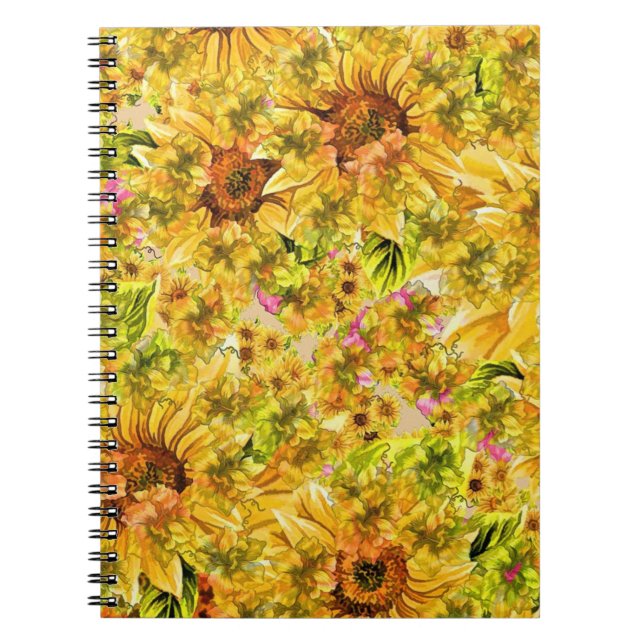 Vintage Sunflowers Art Notebook (Front)
