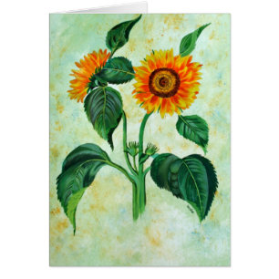 Vintage Sunflowers Botanical Art