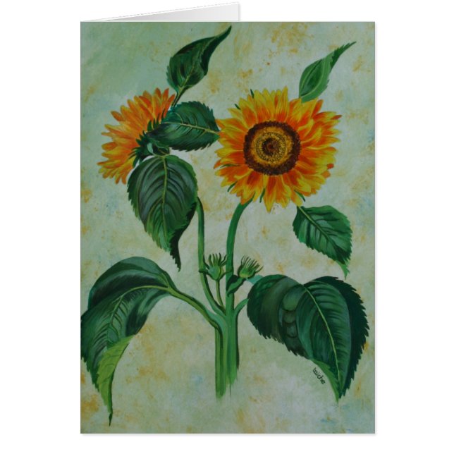 Vintage Sunflowers Botanical Art (Front)