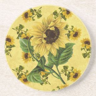 Vintage Sunflowers Coaster