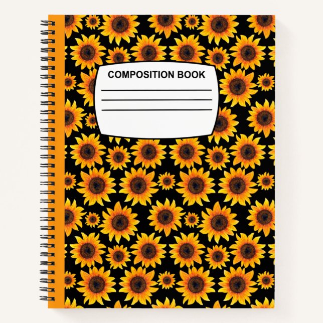 Vintage sunflowers Spiral composition Notebook (Front)