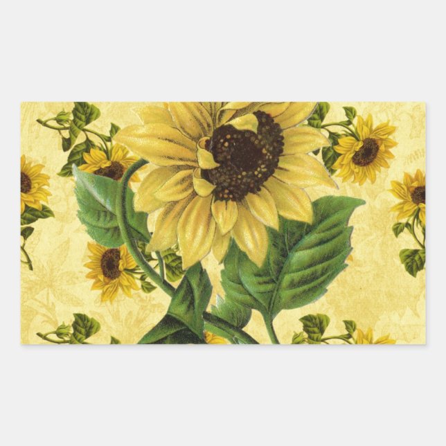 Vintage Sunflowers Sticker (Front)