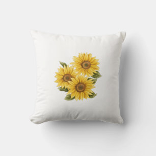 Vintage Sunflowers Throw Pillow