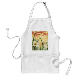 Vintage Sunrise Easter Lilies and Victorian Angels Standard Apron